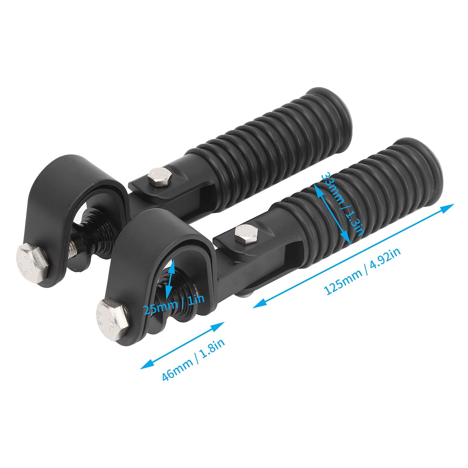 Paire De Repose-Pieds Moto Clip-On Pour Crash Bar 25mm - Support Pédale Noire Robuste