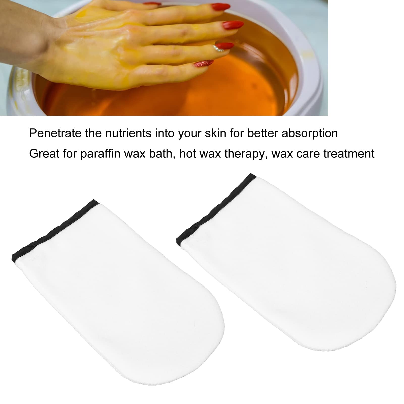 Guanti Per Terapia di Paraffina, Guanti di Cera di Paraffina 2 Pezzi in Puro Cotone Che Promuovono L'assorbimento Guanti Spa Per Terapia Manuale con Cera Calda Bianchi
