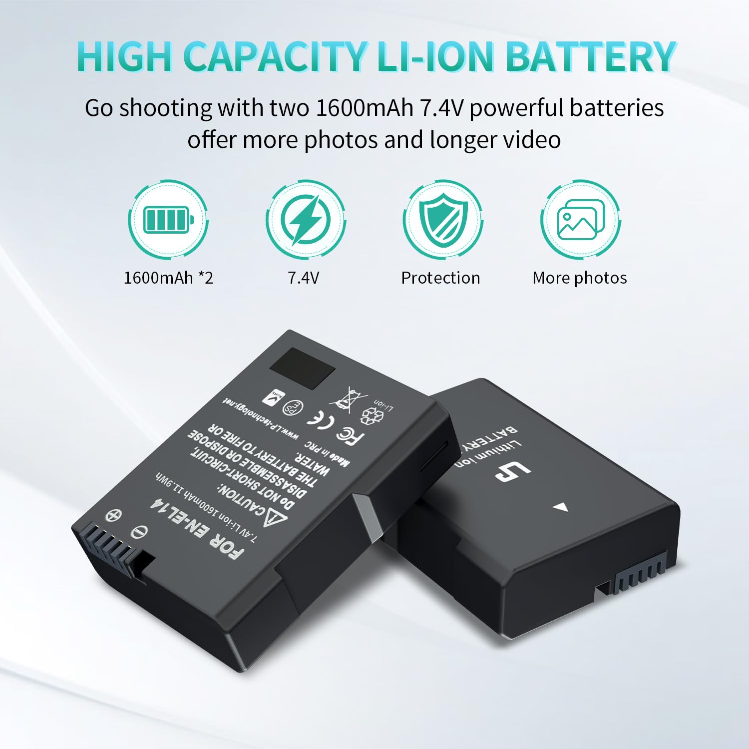 DSTE EH-5 AC Bloc d'alientation EP-5A Kit de Batterie factice Copatible avec Nikon EN-EL14