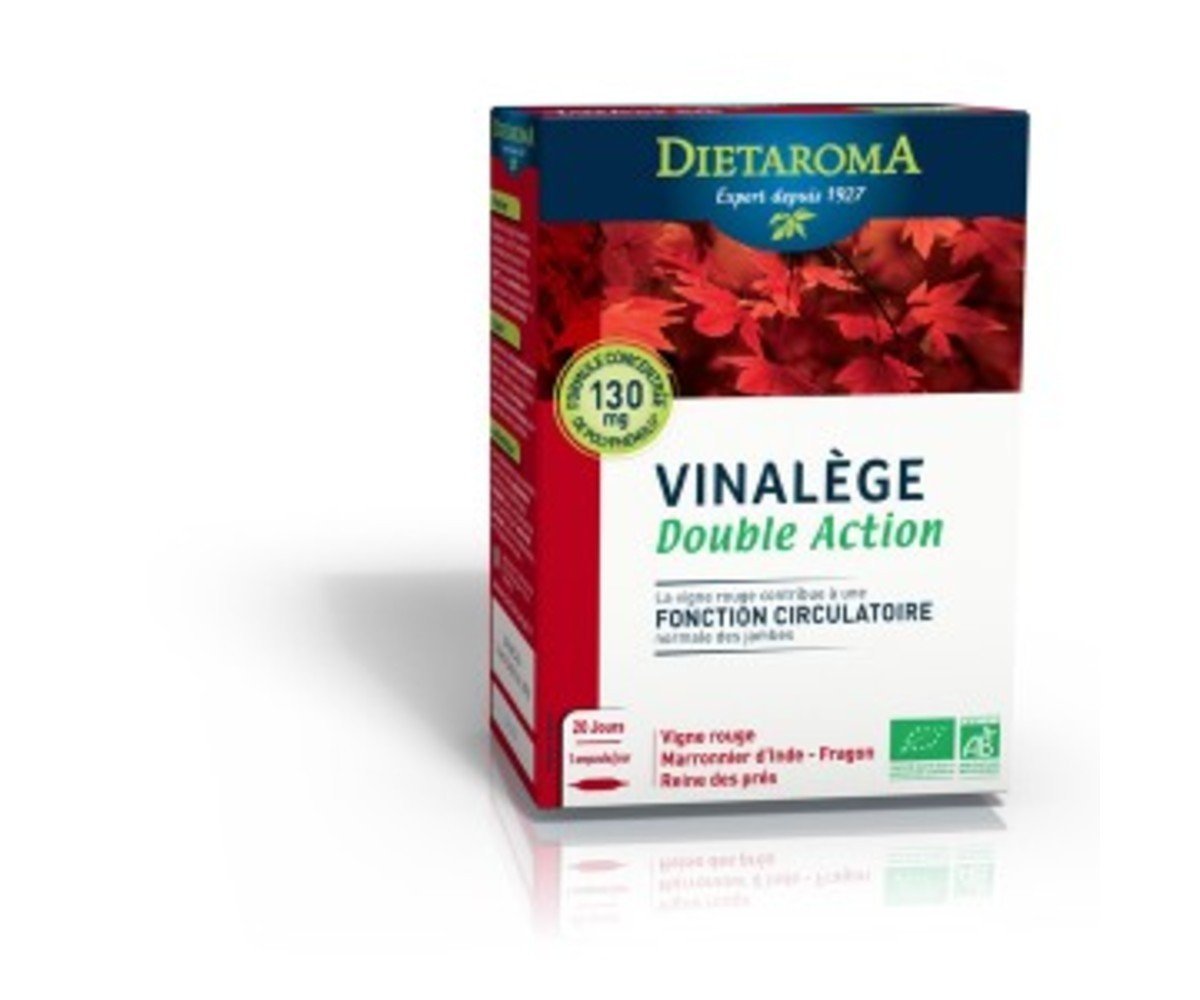Vinalège Dualège - Complément alimentaire Double Action Diétaroma - 20 Ampoules