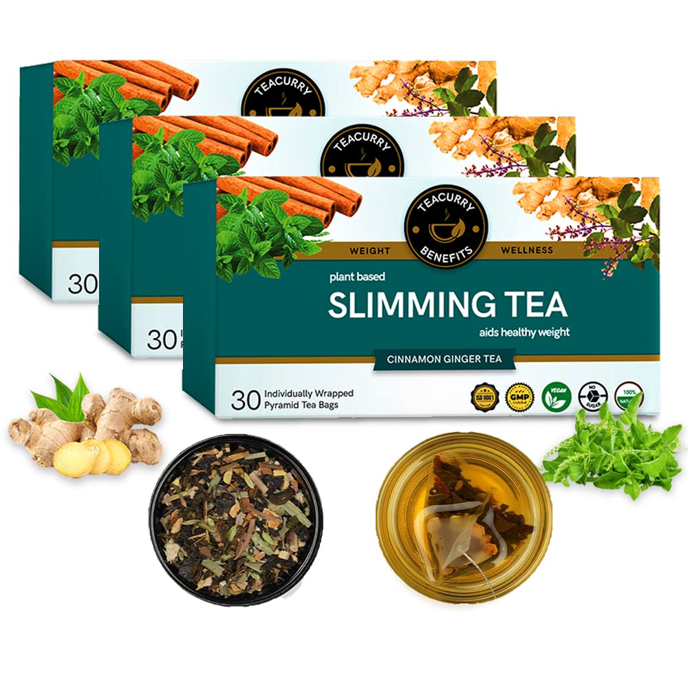 TEACURRY Slimming Tea - Helps with Weight Managerment, Tummy and Ageing (90 Tea Bags)