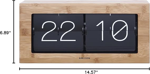 Karlsson Boxed Flip Clock (Bamboo)