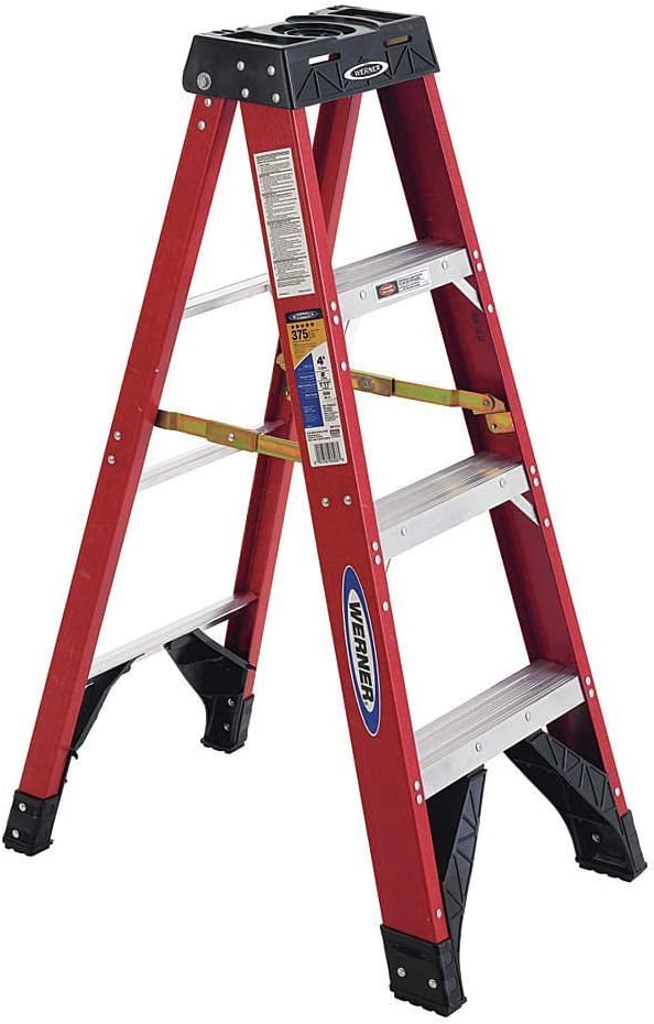 Werner, 6304, 4' Fiberglass 375 Lb. Stepladder, Type Iaa