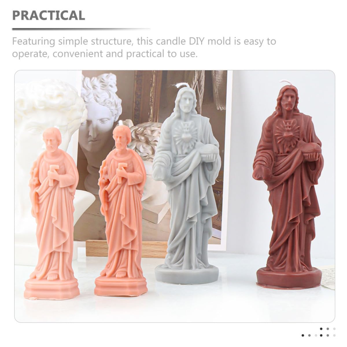 Molde de Silicona para Velas DIY Forma de Jesús, Molde Pequeño Flexible y Duradero para Hacer Velas Artesanales, Jabón y Resina, Antiadherente y Fácil de Limpiar para Manualidades