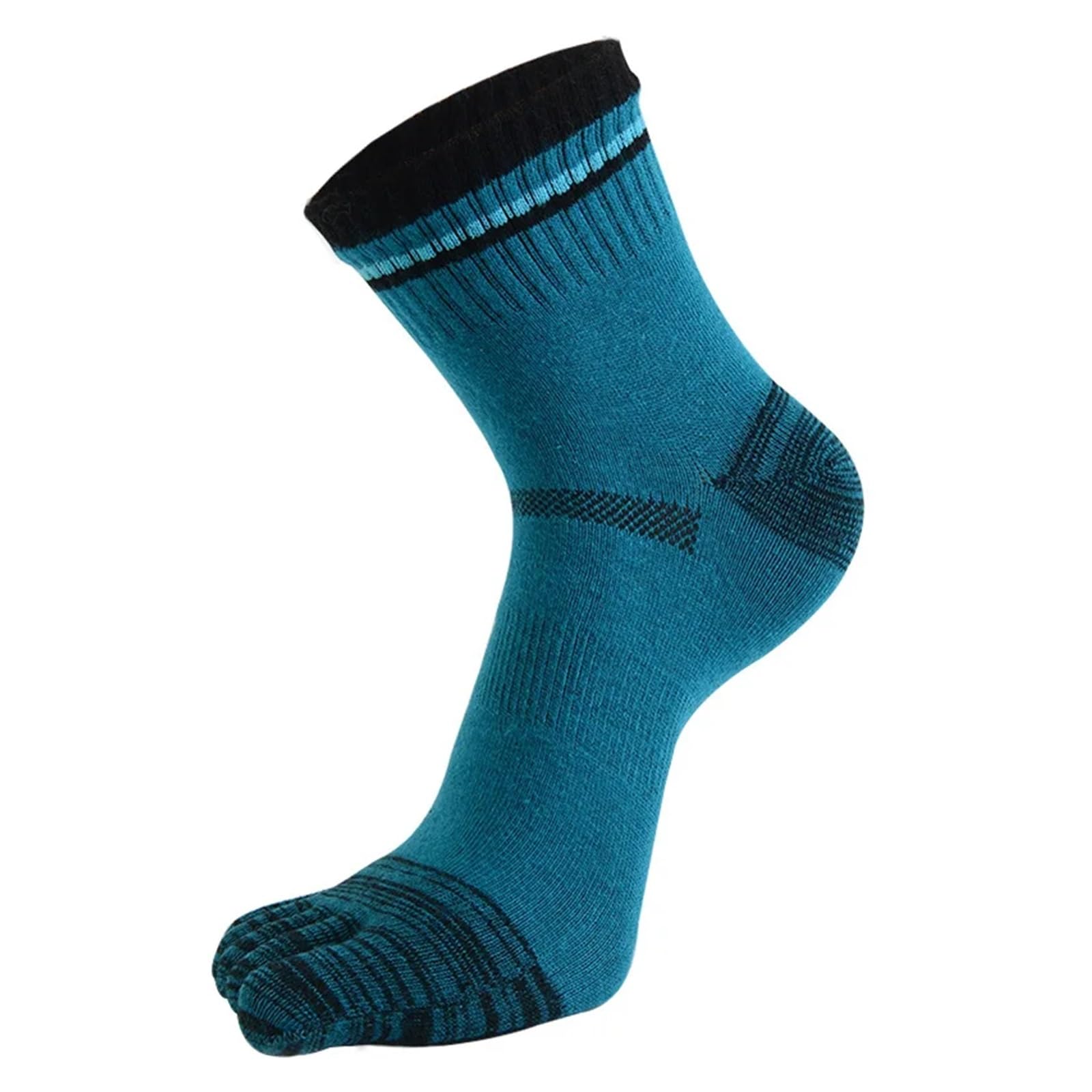 ITRHJTGP Finger Socks 3pairs Men's Five Finger Socks Cotton Patchwork Striped Breathable Sweat-absorbing Business Casual With Toes for Fitness(Blue)