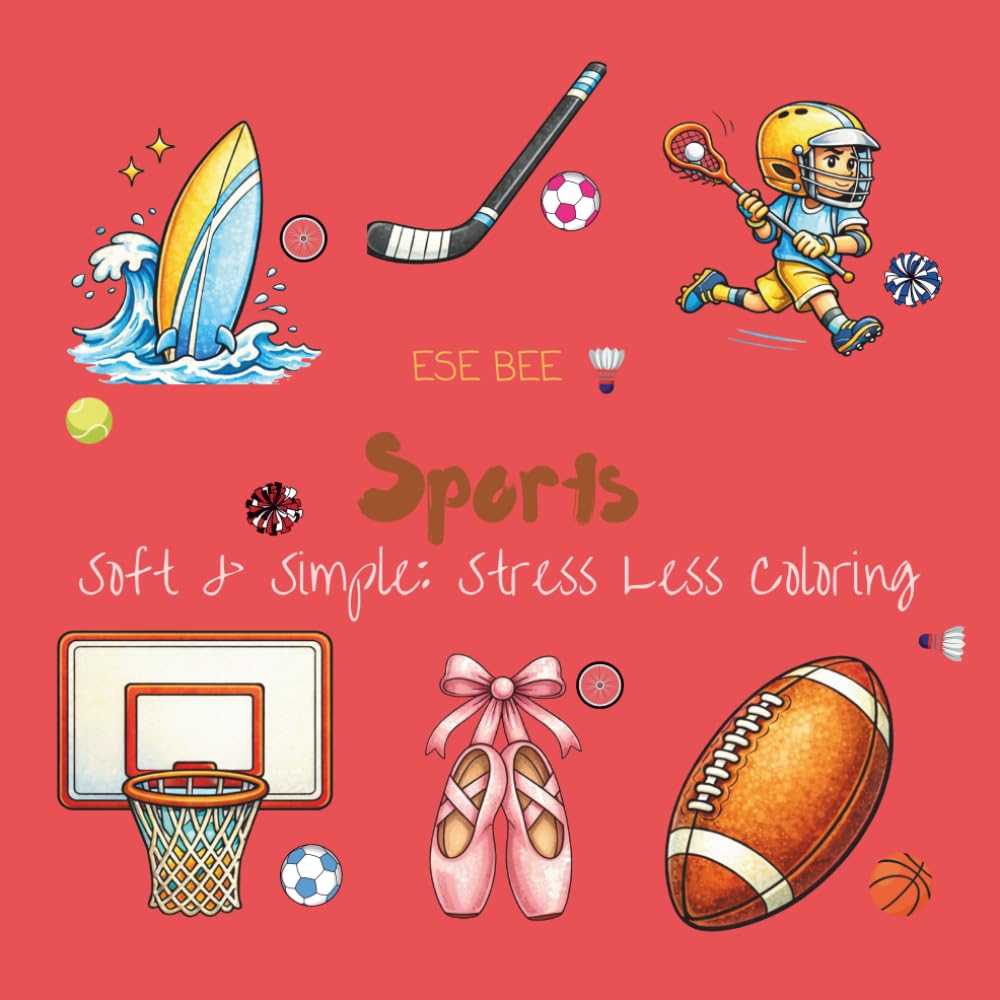 Sports: Soft & Simple: Stress Less Coloring