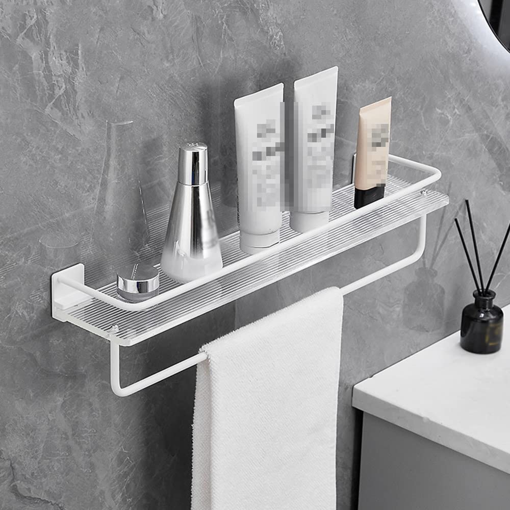 Półka łazienkowa Space Aluminum montowana na ścianie, wielofunkcyjny wiszący stojak ręczniki i kosmetyki(60Cm with Rod)
