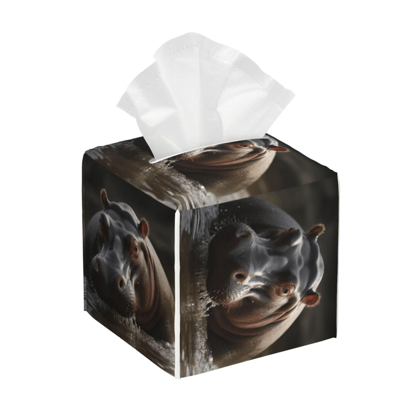 Hippo Tissue Box Cover Square Cube Boxes