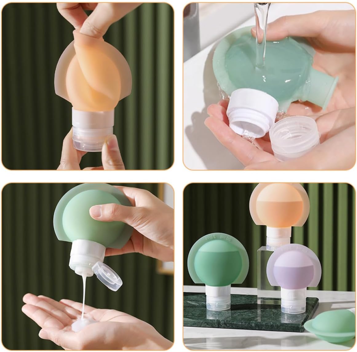 3pcs 90ml Silicone PP Travel Bottles Set for Toiletry Containers image 5