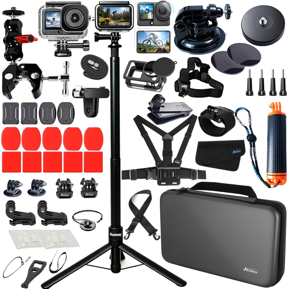 Kit de accesorios para DJI Osmo Action 6 de aleación de aluminio para bicicleta, trípode para selfie, carcasa impermeable, soporte magnético con correa para el pecho, soporte para la cabeza