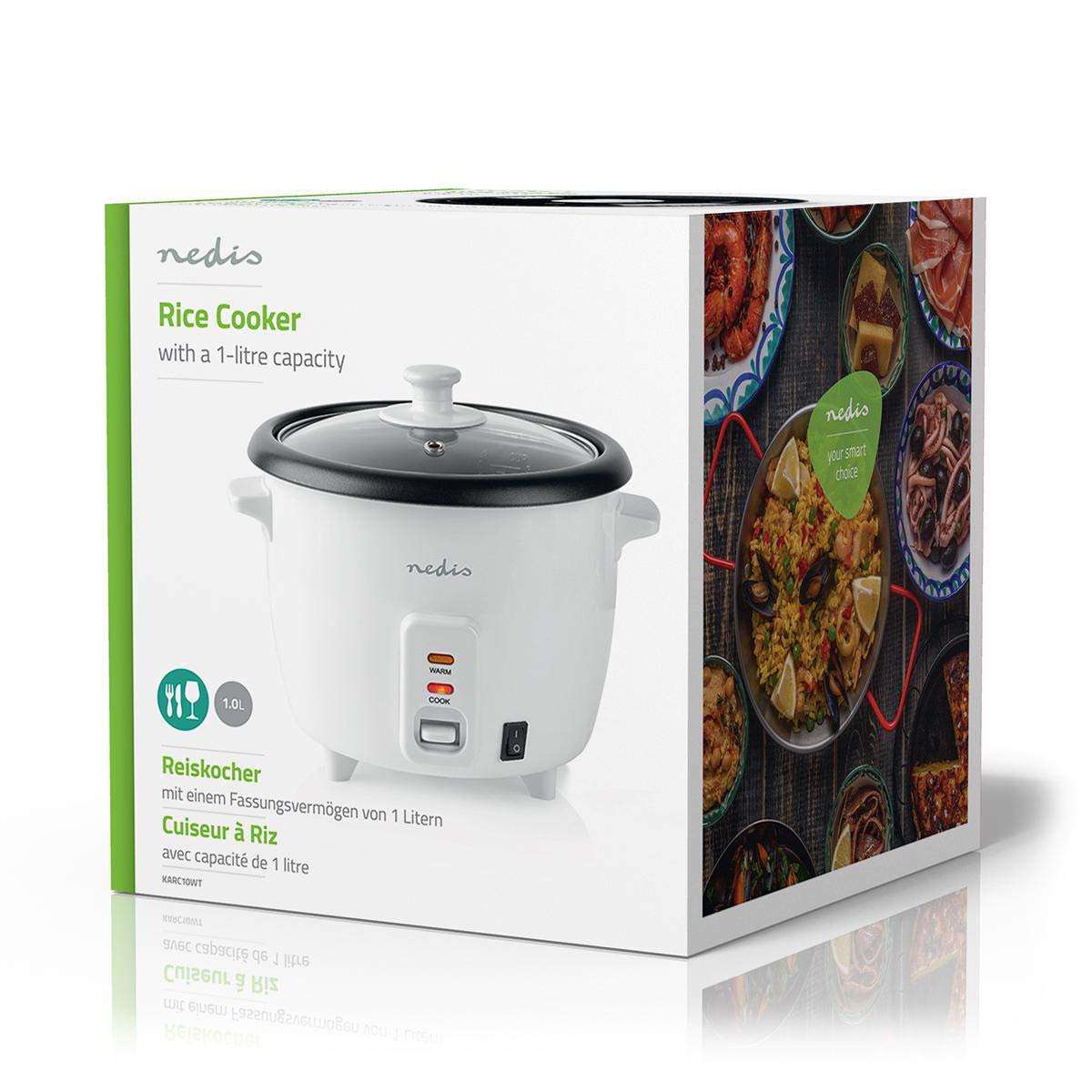 Rijstkoker - 1L - 400W - Antiaanbaklaag - Uitneembare kom - Automatische uitschakeling