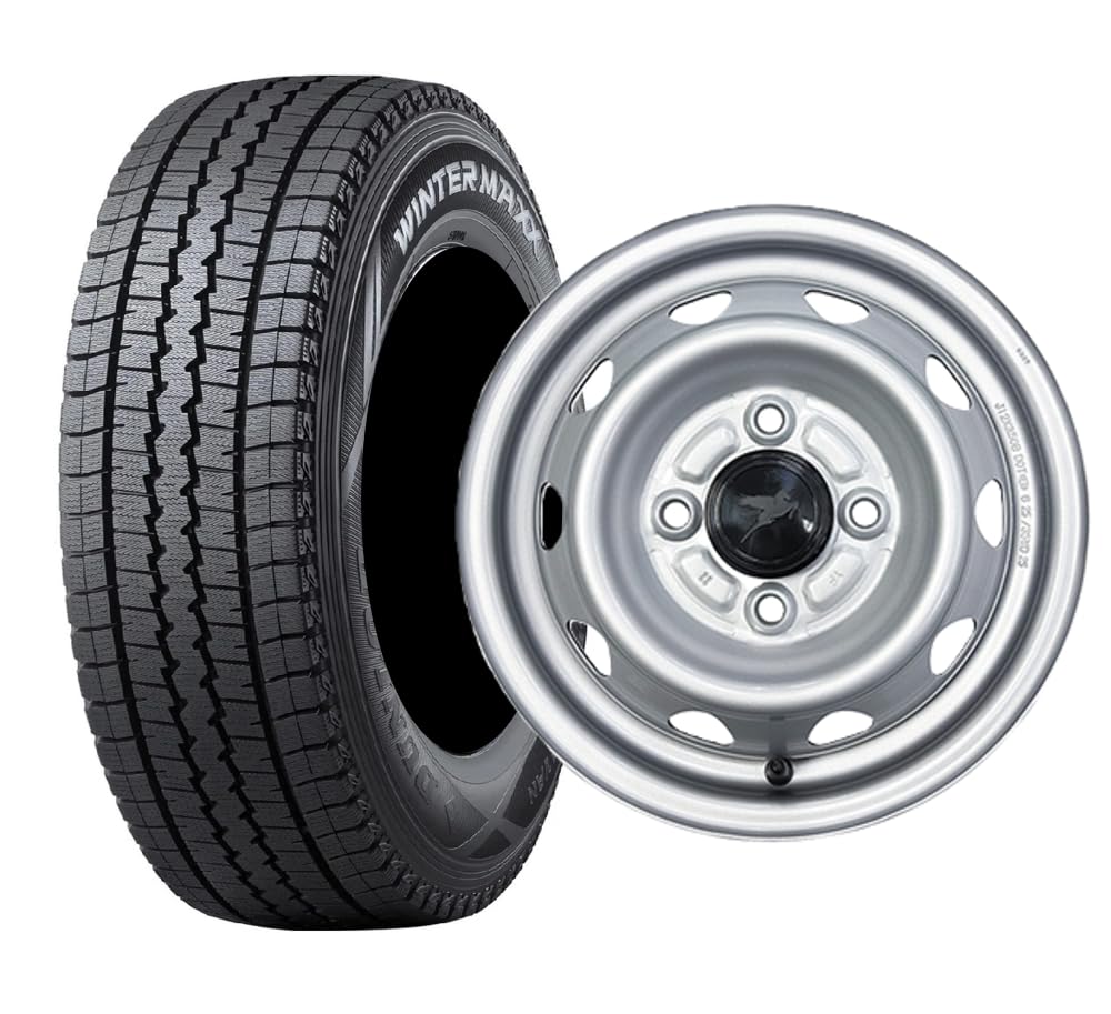 DUNLOP ウィンターマックス　145R12 PCD100×4穴　アルミホイール4本セット！軽トラなどに！ WINTER MAXX 【新品 軽自動車】軽トラ 軽バン スタッドレスタイヤ