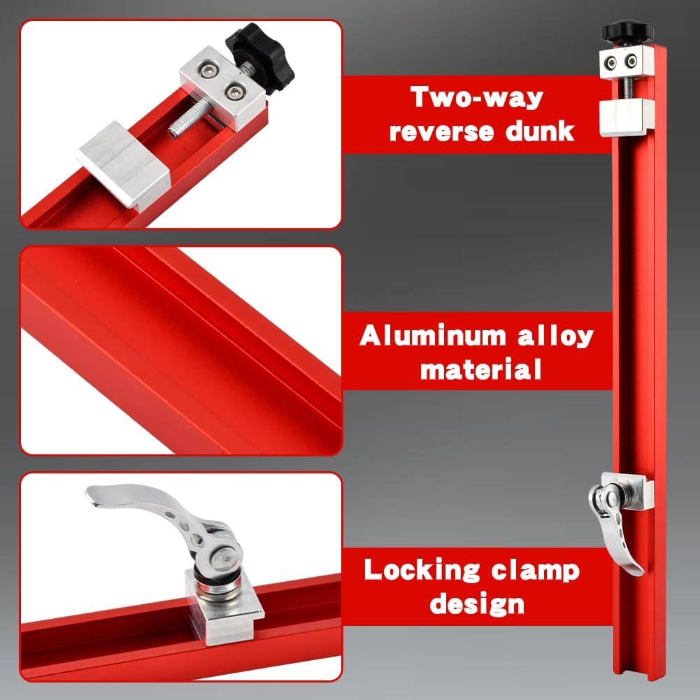 Circular Saw Guide Rail Fits 12" Saw Base, Aluminum Alloy Cutting Machine Base Guide Electric Cutting Guides for Precision Cuttings and Milling Tasks(COLOR:red)