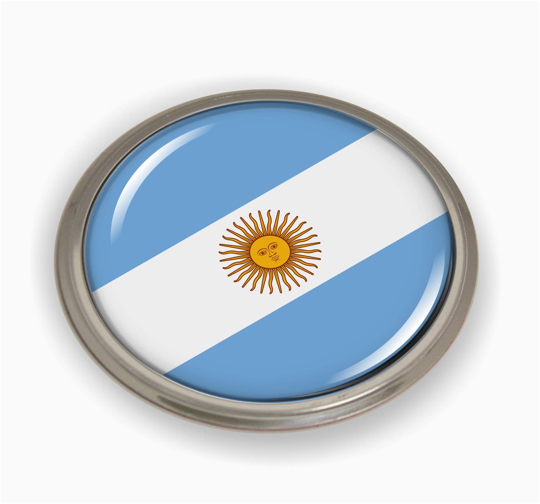 BestLicensePlateFrames Flag of Argentina | 3D Domed CAR Emblem Badge Sticker Ro - Picture 4 of 12