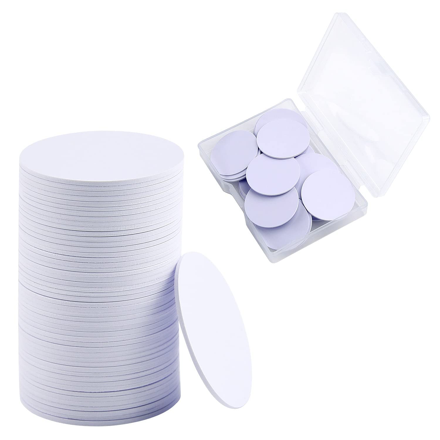 GraGra 30 Pcs NFC Cards, NFC Tags NTAG215 Chip Round Cards with Storage Box, NFC Chip NTAG215 NFC Cards Compatible with Tagmo Amiibo and All NFC Enabled Mobile Phones/Devices(25 mm)