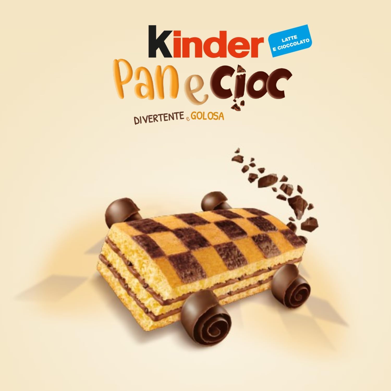 Kinder Pan e Cioc – 3 Beutel × 10 Stück (30 Snacks) – weiche Milchbrioches mit Schoko-Stückchen, einzeln verpackt, ideal für Frühstück, Schule & unterwegs, Familien-Vorrat + Italian Gourmet polpa