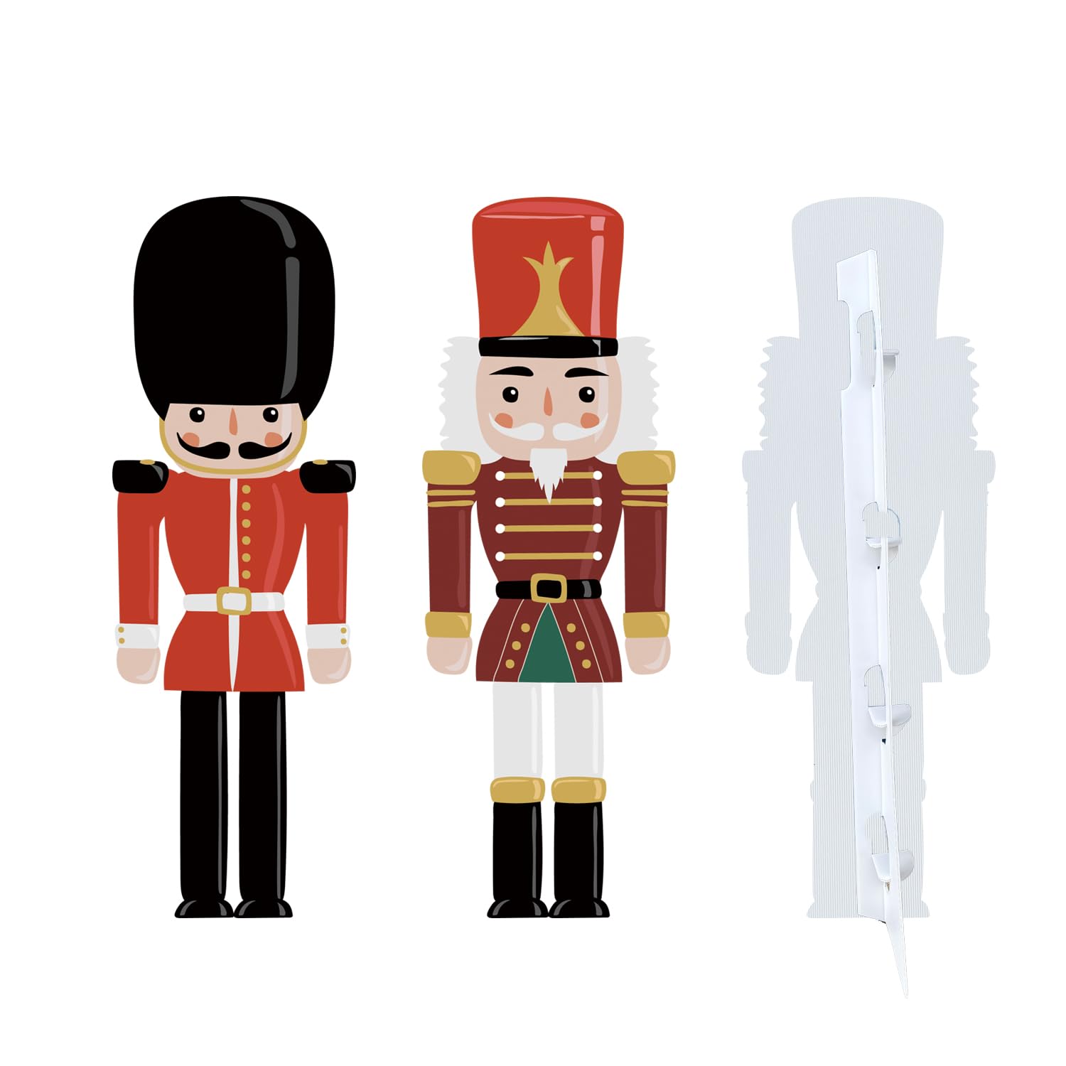 TEXTURE OF DREAMS Christmas Nutcracker Ornaments Set Cardboard | Life Size Nutcracker Soldier Cutout | Decoration for Holiday Xmas Outdoor Lawn, Waterproof - 4 ft - 2 PCs -A