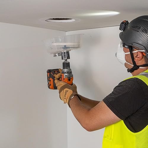 Miniatura 8 de Klein Tools 53710 Sierra de agujero, cortador de agujeros circulares ajustable con recogedor, puerto de vacío integrado, para paneles de yeso y