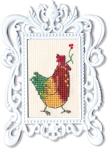 Wizardi RTO - Kit de punto de cruz contado en lienzo Aida con un gallo Excelente concepción 118 x 197 pulgadas FA006 Maravilloso para los