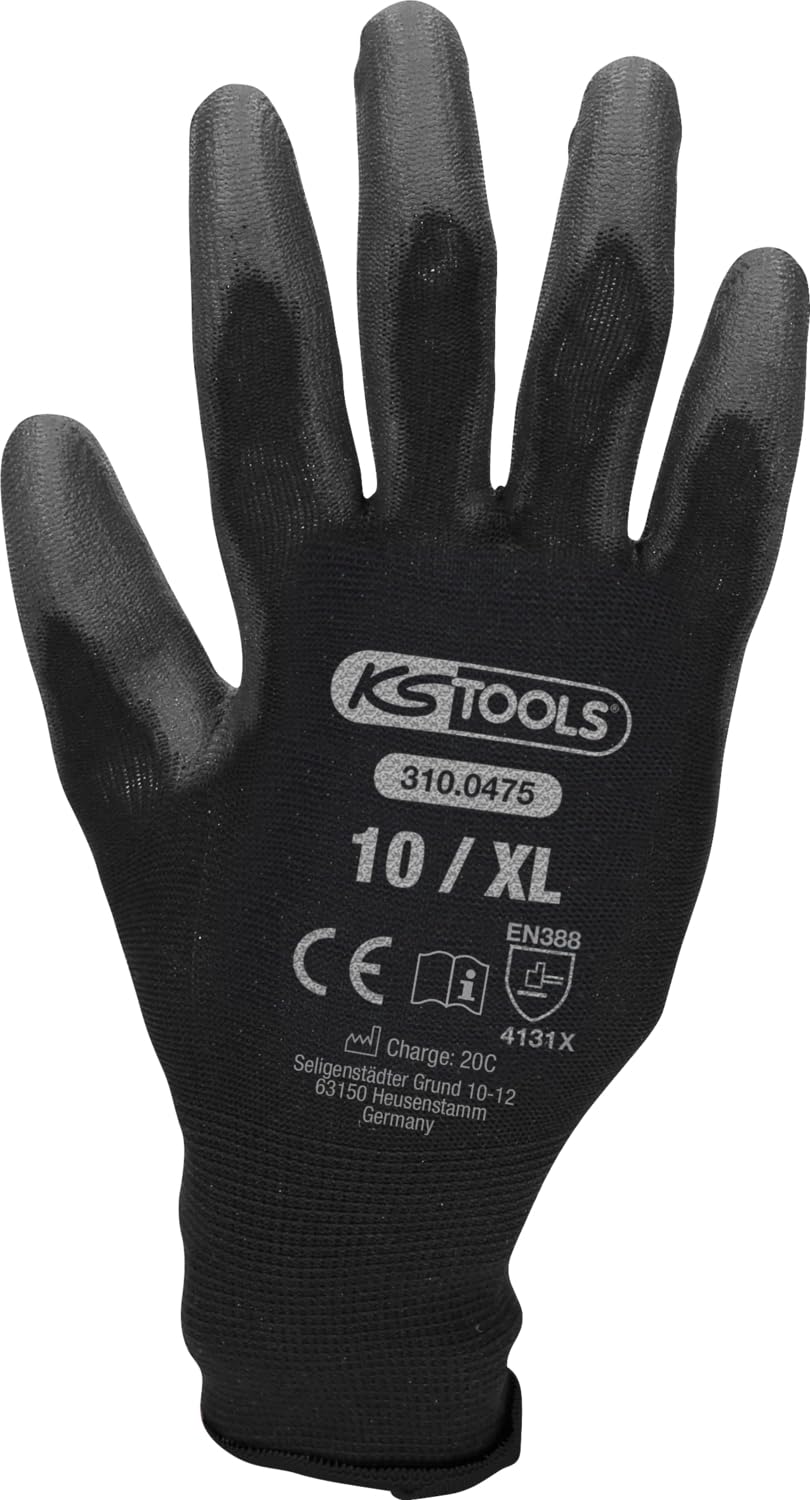 KS Tools 310.0475 Rekawice- czarne, 10, 12 para