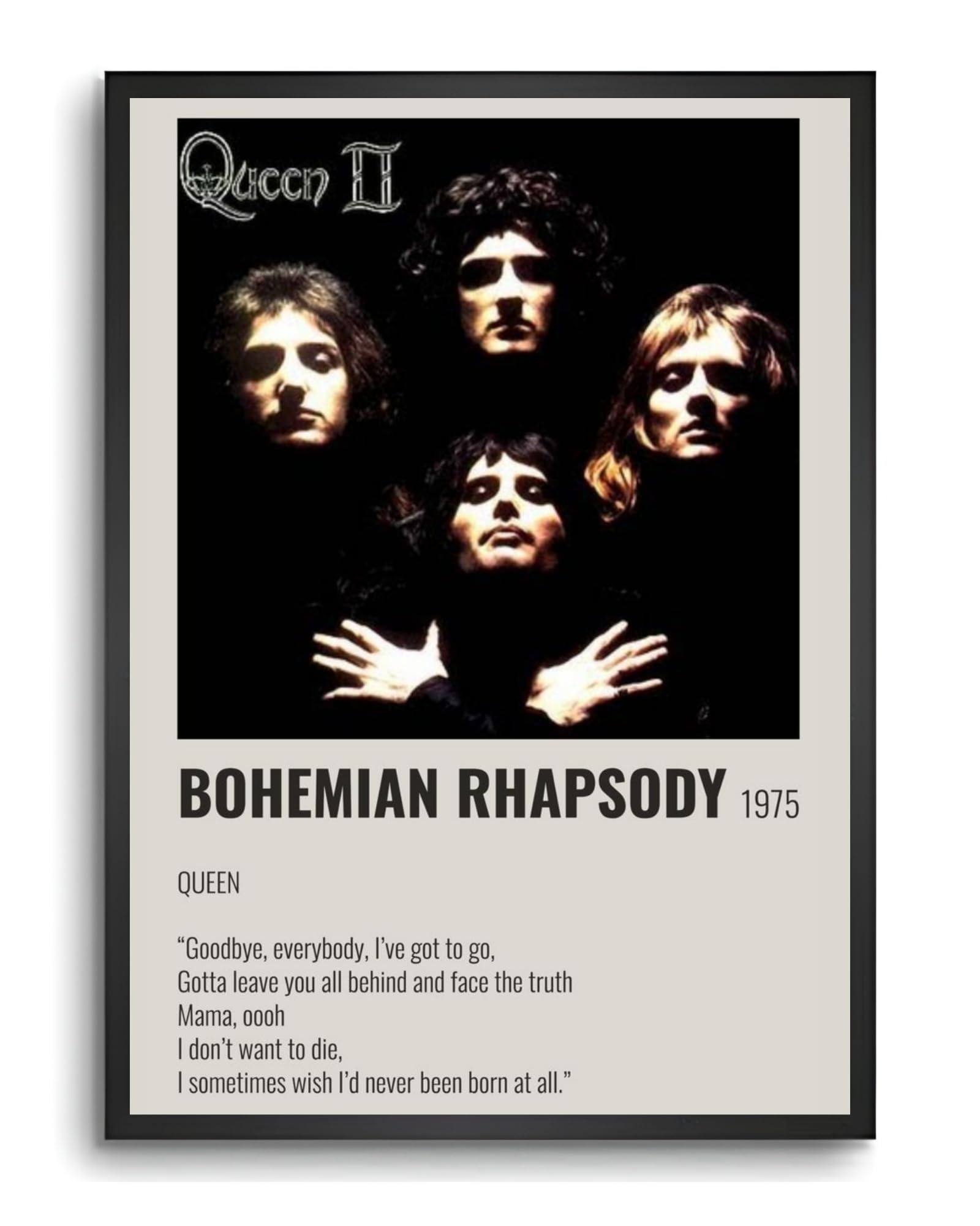 QUEEN 初期 ポスター B2サイズ vintage Vyopix Queen - Bohemian Rhapsody Music Poster, Wall Decoration Art