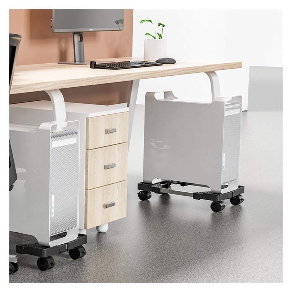Akcesoria komputerowe Mobile CPU Holder Stand, Floor CPU Rolling Stand Adjustable PC Tower Stand Mobile PC Cart Holder with Locking Caster Wheels - Black Stojak na wieżę komputerową