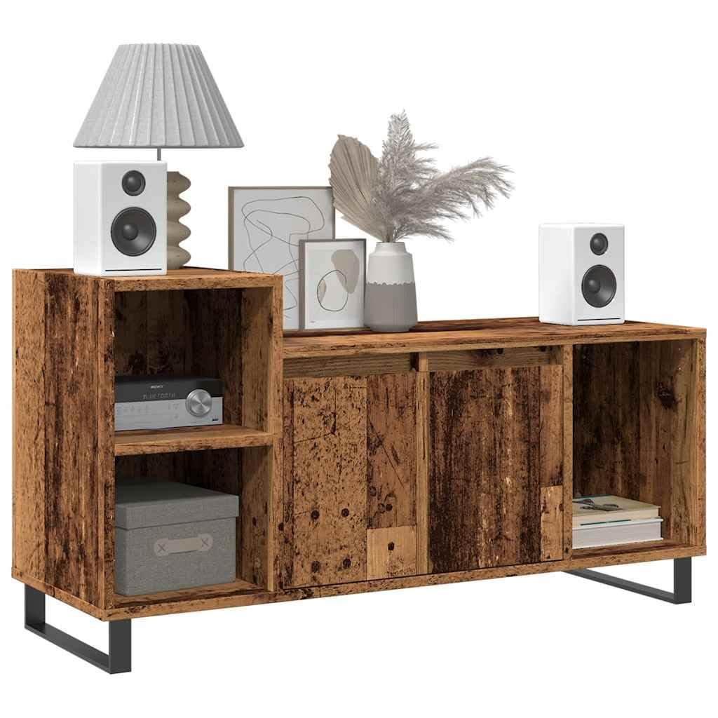 Vinta Drewniany stojak na telewizor, 100 x 35 x 55 cm, futro HiFi, rustykalna konsola TV, materiał drewniany, nowoczesny wystrój domu, Slish Entertainment Center, 100 x 35 x 55 cm