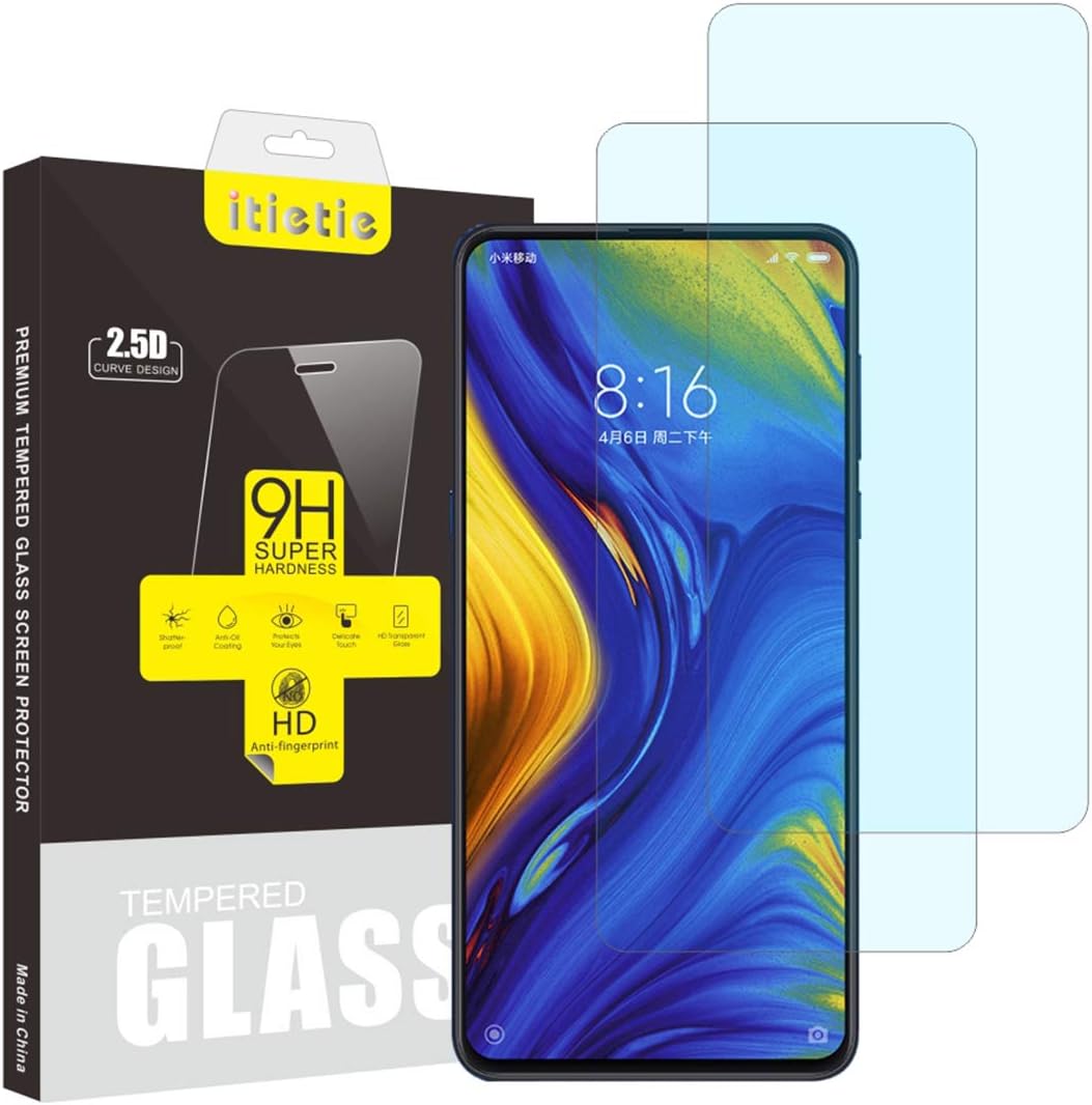 iTieTie 2-Pack Screen Protector for Mi Mix 3, not for Max 3, Bubble Free, High Definition, Anti Scratch, Premium Tempered Glass Screen Protector Compatible with Xiaomi Mi Mix 3