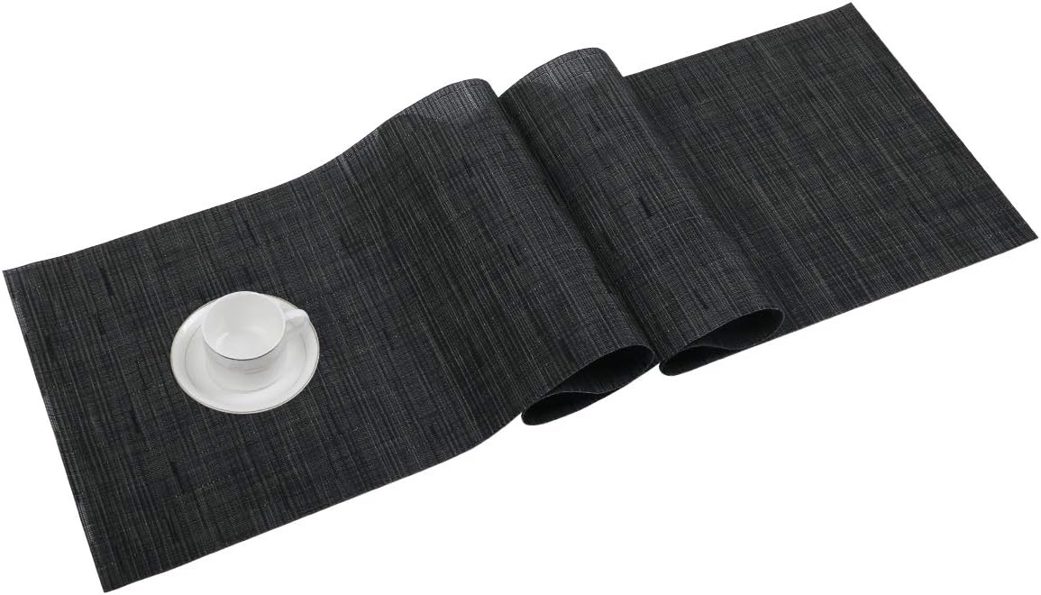 SHACOS Woven Vinyl Table Runner 12x54 inch Indoor Outdoor Table Runner Mats Wipe