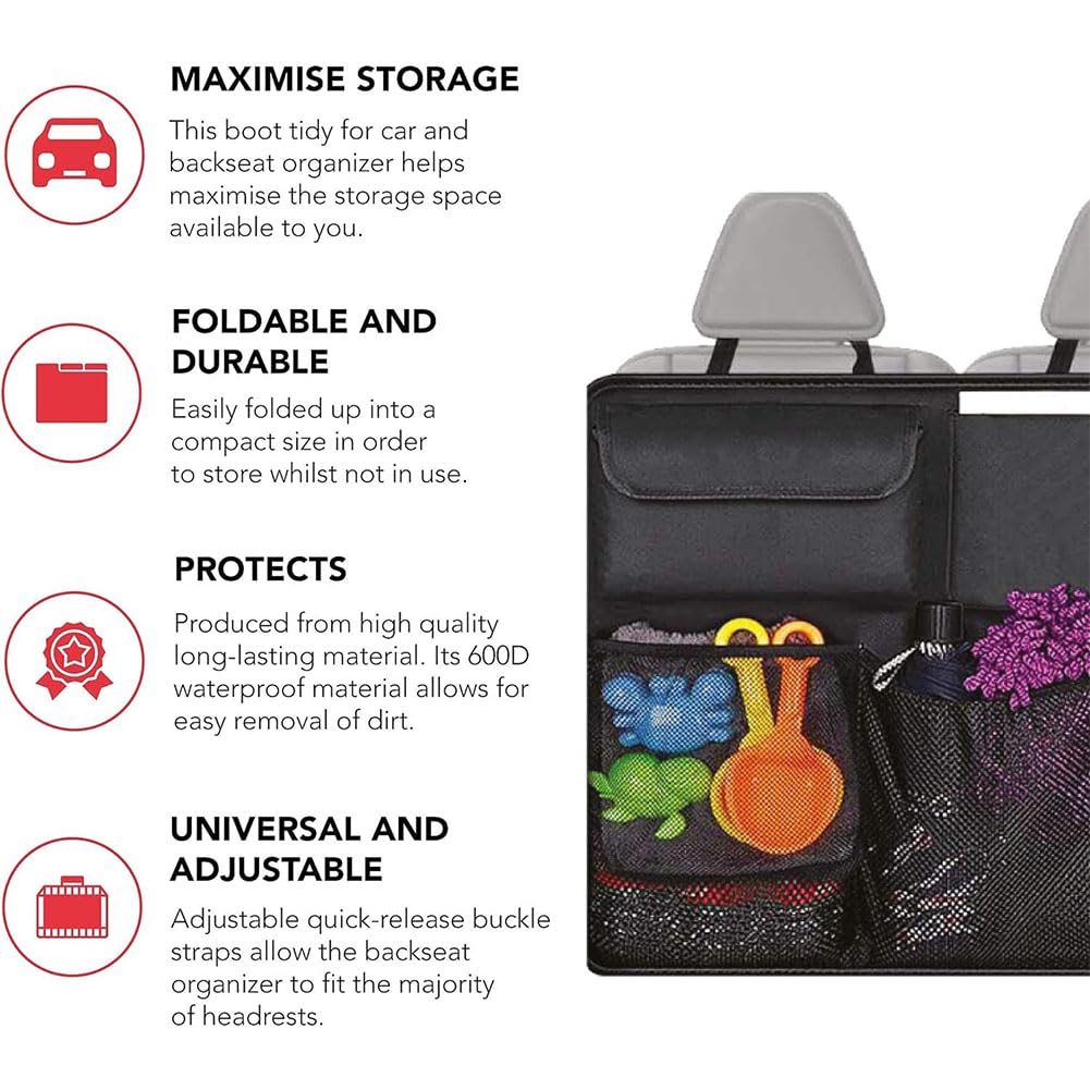 Organizer Bagagliaio Auto per, Multi-Tasca Borse per Bagagliaio Auto Appendere Portaoggetti Borsa Scomparto Accessori,A-105 * 51