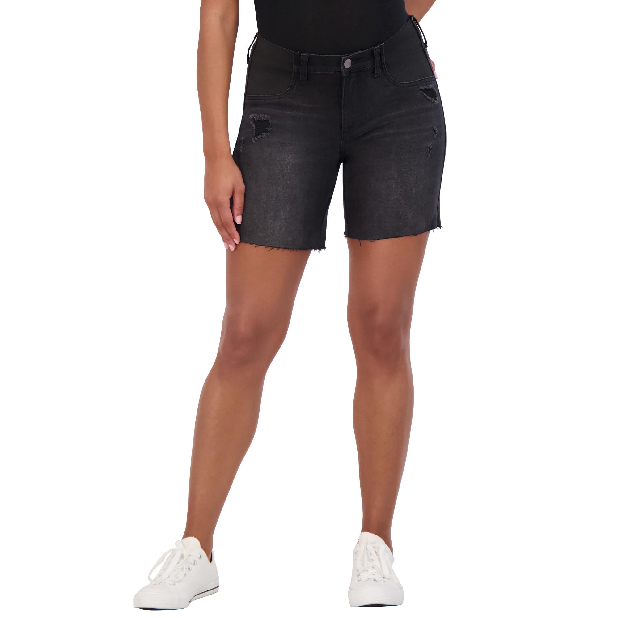 Savi Parker Damen Umstandsshorts Unterbauch mit elastischem Band Einsatz - Sommer Casual Umstands-Bermuda Shorts - 17,8 cm Schrittlänge