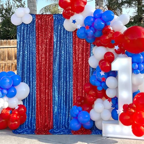 Image of Sequin Backdrop Navy 4 Pieces 2FTx8FT Shimmer Birthday Wedding Photograph Baby Shower Decoration Backdrop Fabric