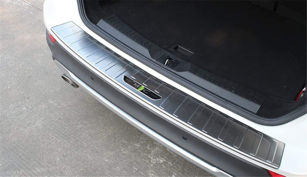 Silver Mixed Black Outside Bumper Plate Cover Bar Fits for Lincoln MKC 2015-2018 Rear Sill Trim Protector