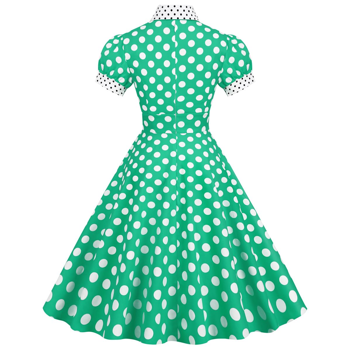 OBEEII Robe Femmes Vintage de Années 50 Elégantes Audrey Hepburn Swing à Pois Robe de Soirée Cocktail Cérémonie Anniversaire Bal Fête Rockabilly