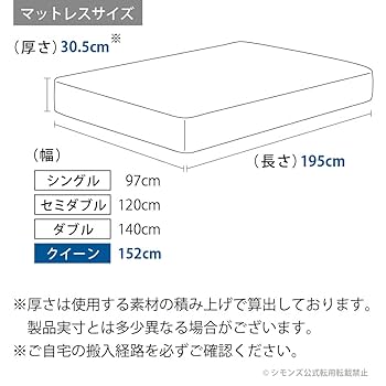 Amazon｜【正規品】シモンズ(Simmons) マットレス クイーン