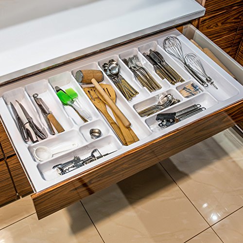 Handles & Ironmongery White Cutlery Tray for 900mm Cabinet Anthracite by Stolmet manufacturing (WHITE 814mm wide x 423mm deep)