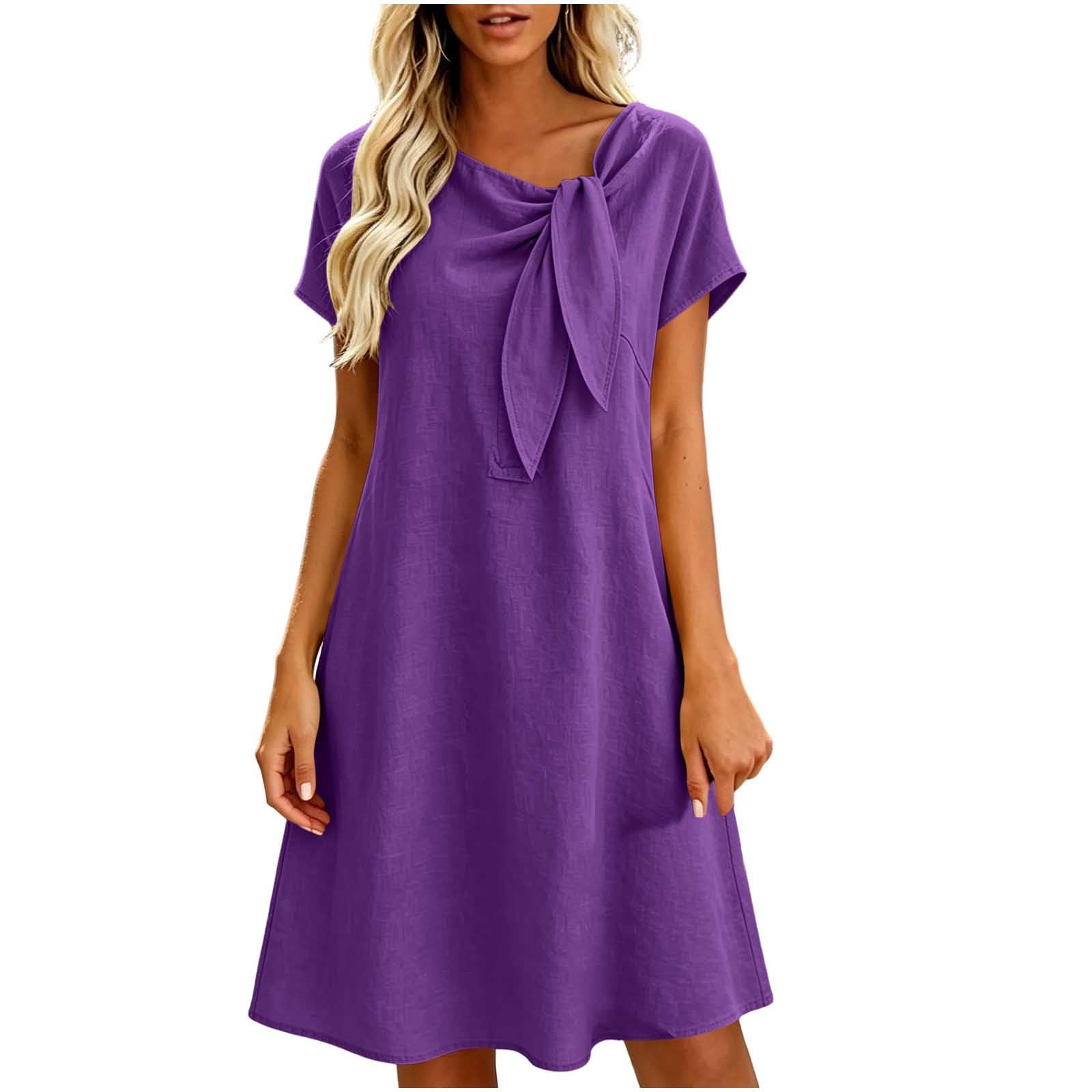 Robe effet lin doux coupe ample contre la chaleur des sorties - 8