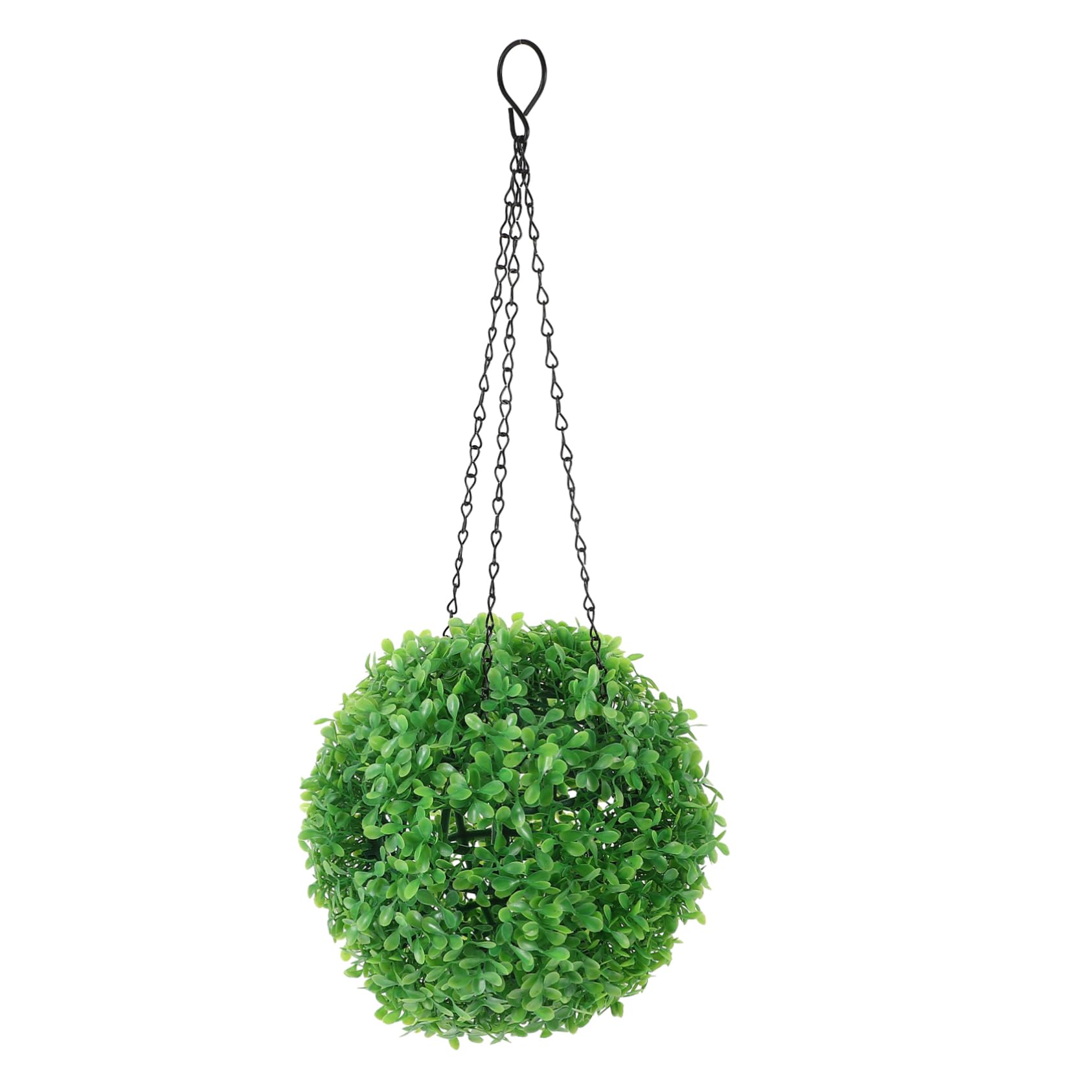 Bola topiaria verde artificial de 20cm con cadena de hierro colgante