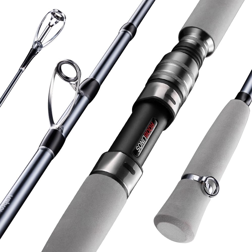 Raptor Saltwater Fishing Rod 6 Foot Spinning Casting 2 Pieces Offshore Boat Pole 27T High Carbon Fiber Baitcaster Lightweight Stainless Steel Guides Bass Trout Catfish Boat Fishing Rod 6 feet spinning