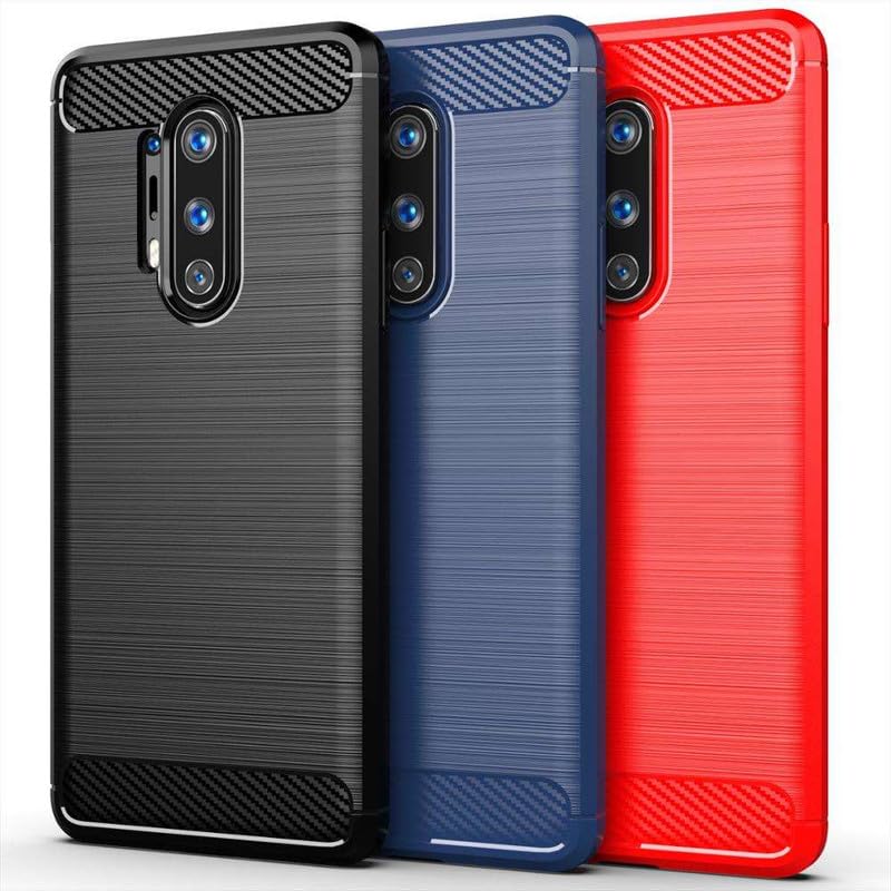 Image of Hybrid Carbon Fiber Back Case for OnePlus 8 Pro (Blue)