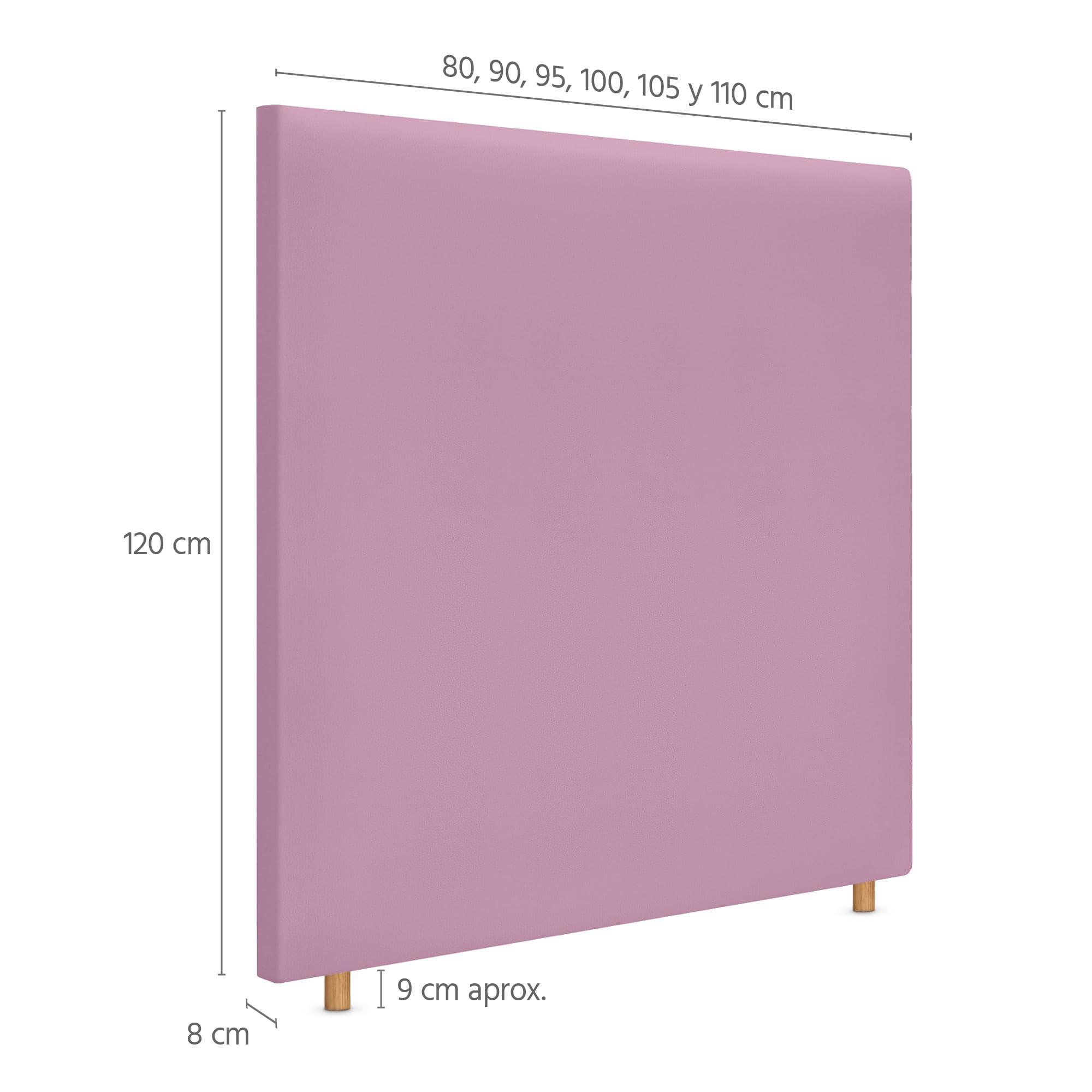 DHOME Cabecero de Polipiel Liso hasta el Suelo con 8cm de Grosor Cabezal Tapizado Cama Dormitorio Moderno Top Trending (Rosa, 90cm)
