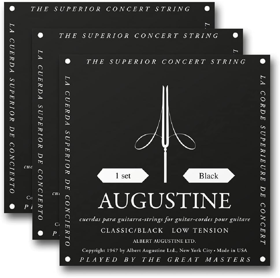 Classic Black Low Tension Classical Guitar Strings (3pack