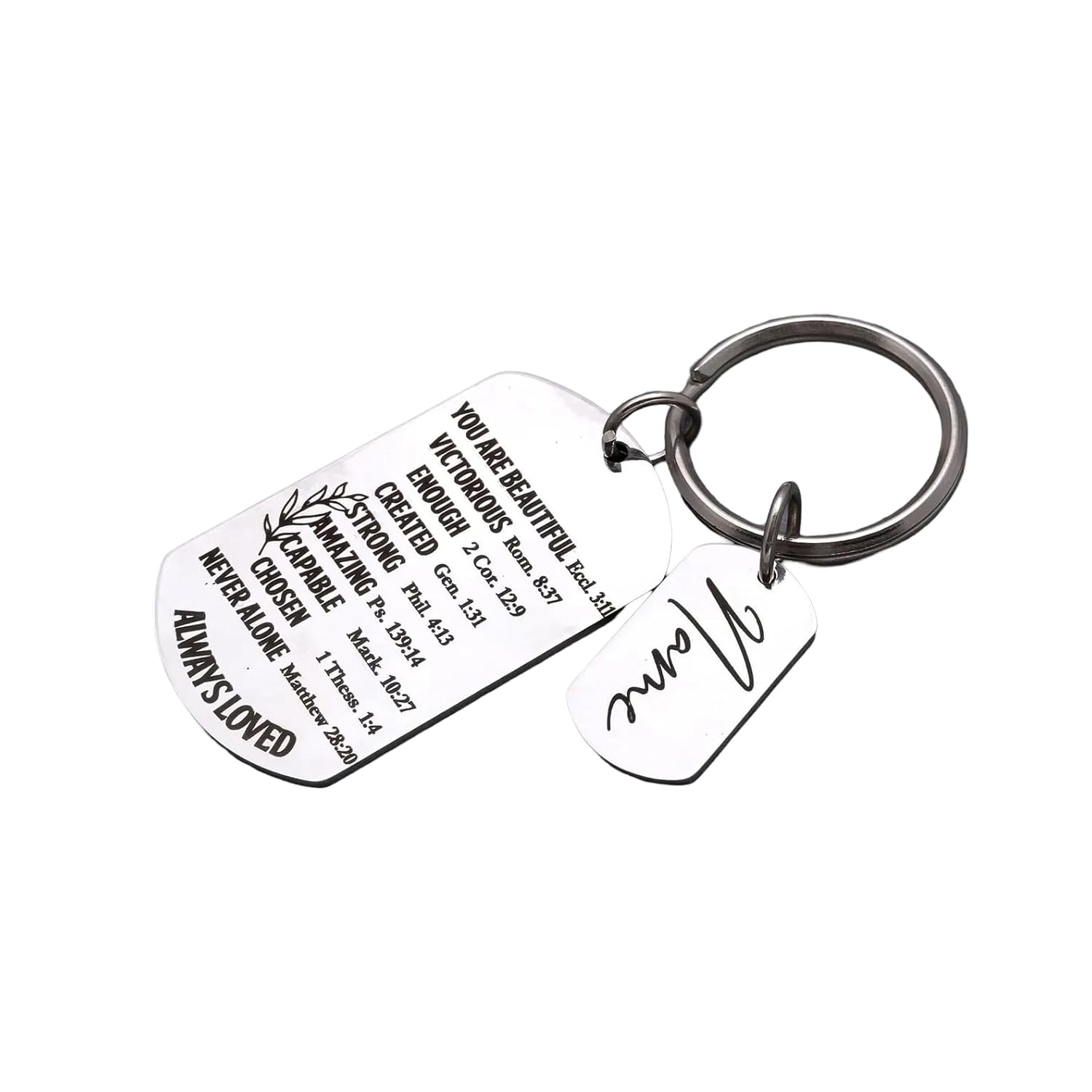 Retailing Devil’s Cylindrical Custom Bible Verse Stainless Steel Keychain – Personalized Carry Your Faith Keychain – Christmas Gift Personalised Name Key ring