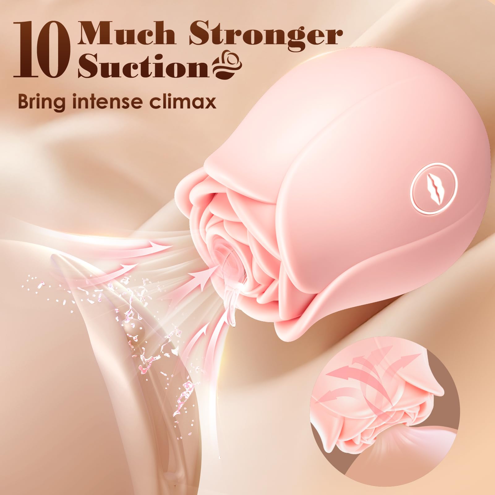Sucking Vibrator Rose Sex Toy - Big Shocked Vibrator Sex Toys Adult Toys with 10 Suction Vibrators Clitoral Vibrater Clit Sucker Couple Female Women Adult Sex Toys & Games Jewelry: Light-pink