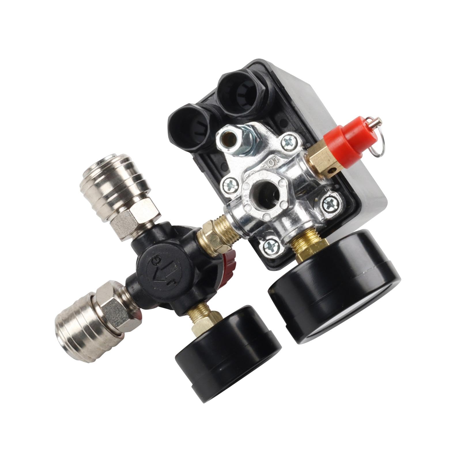 Interruptor de Presión para Compresor de Aire, 90–120 PSI, Regulación de Voltaje, 4 Orificios