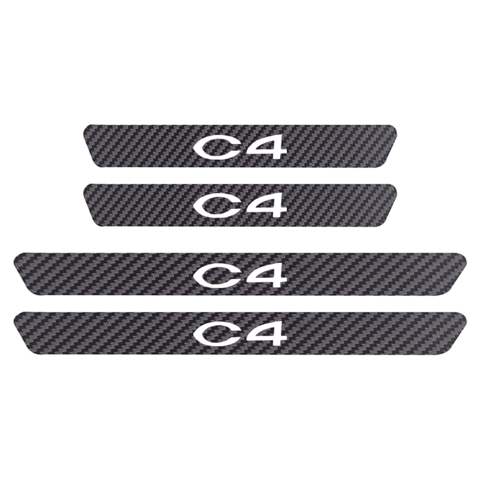 Symilov 4PCS Car Door Sill Protector for Citr-oen C8 C6 C5 C4L C4 C3 C2 C1, Carbon Fiber Auto Accessories Scuff Guard Threshold Cover Pedal Sticker Trim - Non-Slip, C4