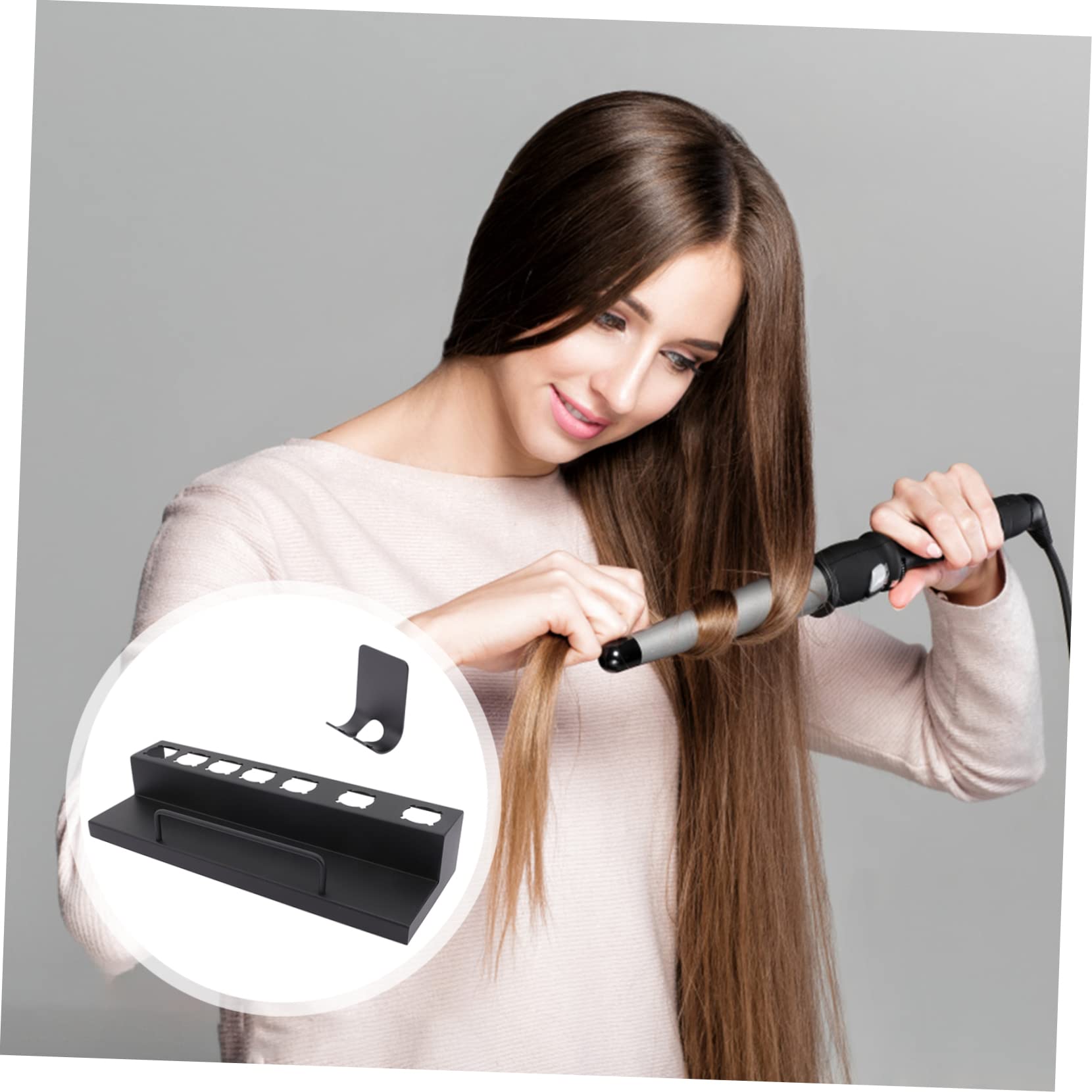 Haartrockner-Halterständer, Haartrockner- und Glätteisenhalter, Lockenstabständer, Salon-Lockenwicklerhalter, Toilettenzubehör, Lockenwickler-Wandständer, Haarstyling-Werkzeug-Organizer, Lockenstabhal