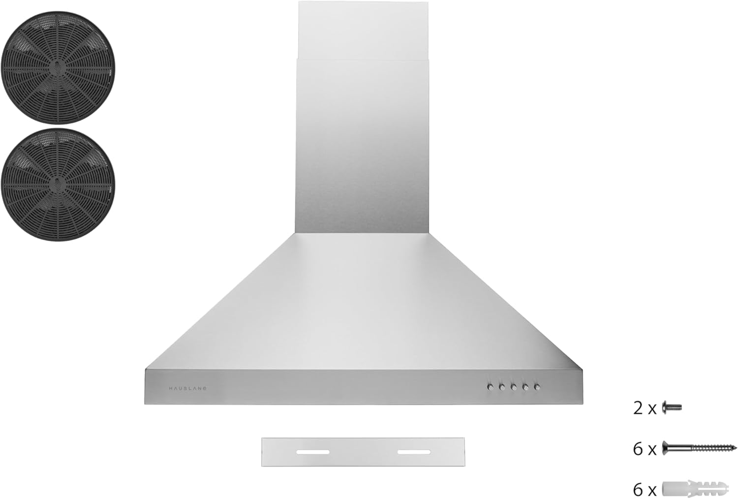 Stainless Steel Convertible Wall Mounted Range Hood with Charcoal Filter