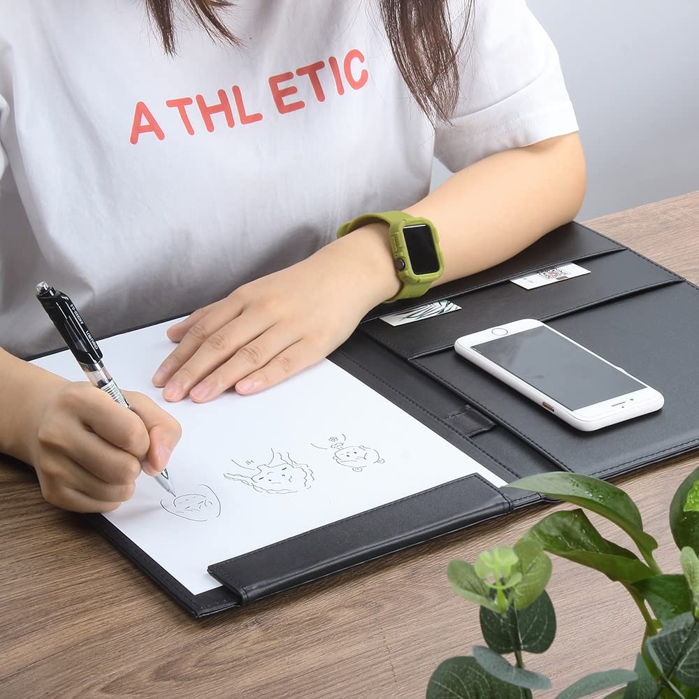 A4 Aktenordner Klemmbrett Schreibblock Memo-Clipboard Doppelclips Leder Multifunktionaler Ordner Utility Konferenzclip (Farbe: Rosso, Größe: 23 * 32 cm) (Rosso 23 * 32 cm)