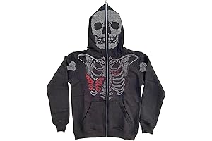 Y2K Skeleton Rhinestone Butterfly Jacket